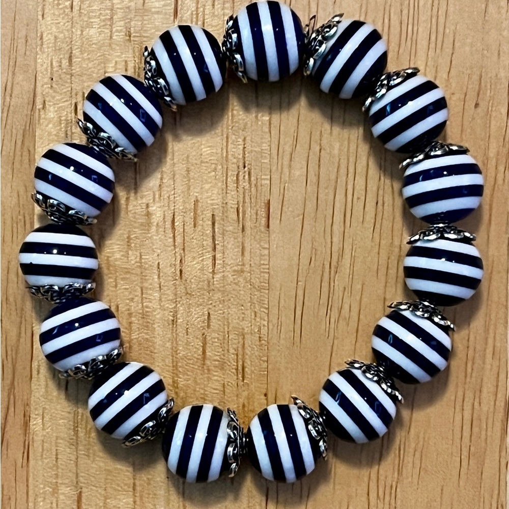 Nautical Striped Beaded Bracelet